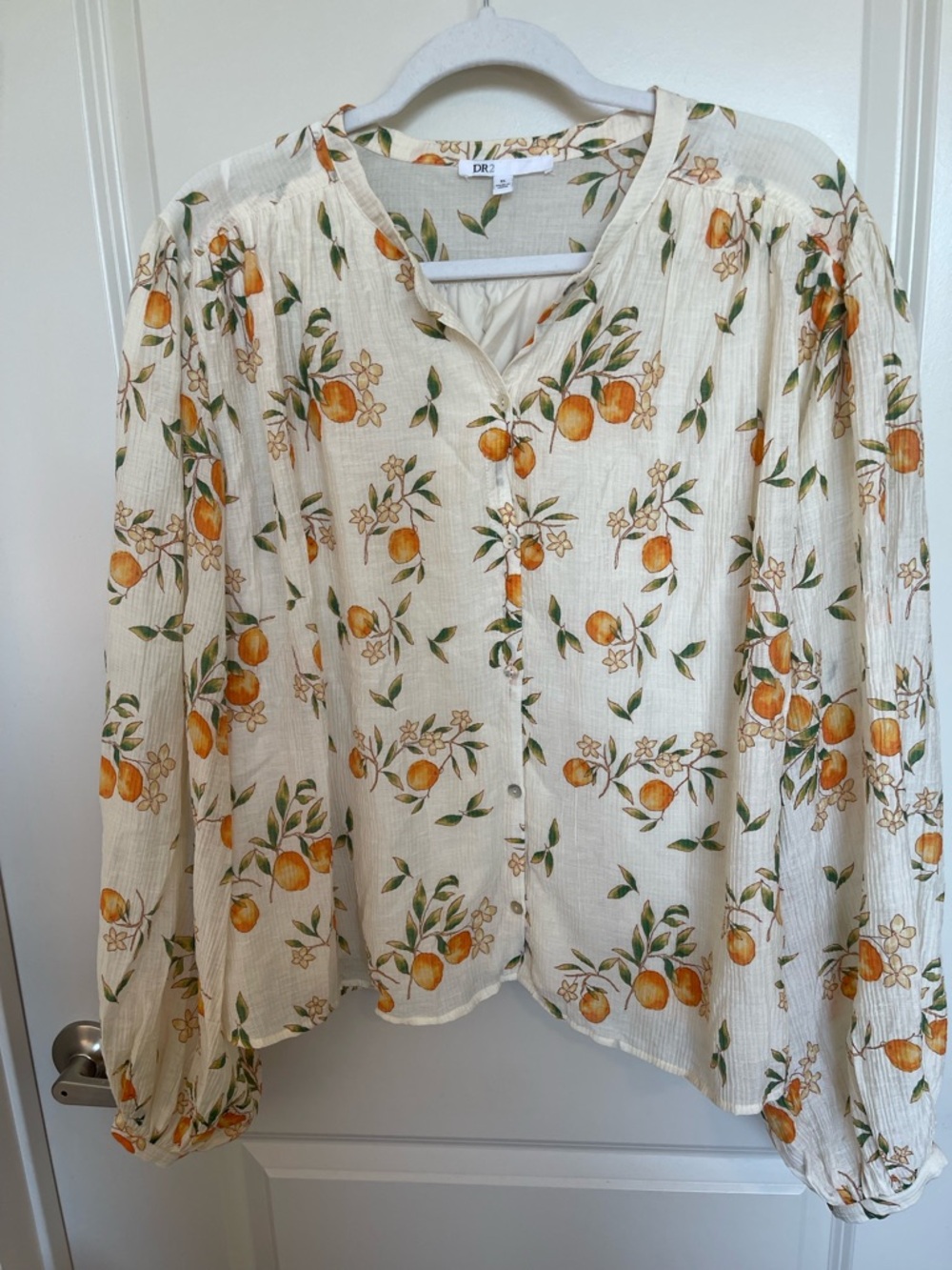Dress Forum Cream Blouse with CitrusFloral Print